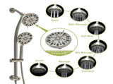 Multi Function Dual Shower Head - Shower System with 4.7" Rain Showerhead, 7-Function Hand Shower, W124361937