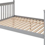 Twin over Full Stairway Bunk Bed with Storage, Gray 08886606