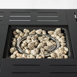 34inches Steel fire pit table Gas Fire Pit for Outdoor Outside Patio Deck and Garden Black W853P202186