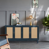 Handcrafted Premium Grain Panels,Rattan Sideboard Buffer Cabinet,Accent Storage Cabinet With 4 W144583482