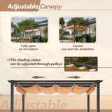 ZNTS 10' x 10' Aluminum Patio Pergola with Retractable Pergola Canopy, Backyard Shade Shelter for Porch, W2505P155204