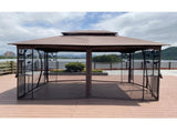 13x10 Outdoor Patio Gazebo Canopy Tent With Ventilated Double Roof And Mosquito net 16105337