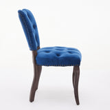French Vintage Tufted Upholstered Fabric Dining Chair,Set of 2,Blue,SW1869BL W1143P214541