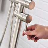 Single Handle Freestanding Tub Filler Floor Mount Bathtub Faucet with Handheld Shower W1932P172283