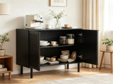 Modern 2Door Buffet Sideboard Cabinet, Elevated Base Console Storage Cabinet with Adjustable Feet & 17926874