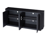 Sideboard Storage Cabinet TV Stand with wave pattern Buffet Cabinet Wooden Vertical Striped Cabinet W1162P295361