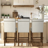 Upholstered Counter Stool with Nailhead Trim Set of 2 B035P265952