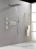 Wall Mounted Waterfall Rain Shower System With 3 Body Sprays & Handheld Shower TH-78109-NS