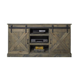 66 inch Corner TV Stand for TVs up to 80 inches, No Assembly Required, Barnwood Finish GL-B108P160160