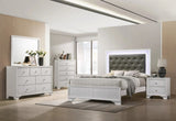 1pc Modern Glam Style Crisp White Finish Two Drawer Nightstand Embossed Crocodile Pattern B01181033
