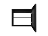 Medicine Cabinet 20.5" H, with 2 Shelves, 1 Door, and 1 Mirror, Black B097P250879