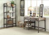 Weathered Oak and Antique Silver 3-Drawer Writing Desk B062P215483