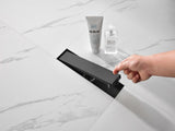 12 Inch Linear Shower Drain with 2-in-1 Flat & Tile Insert Removable Cover, 304 Stainless Steel with 50253508