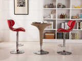 Masaccio Upholstery Airlift Adjustable Swivel Barstool with Chrome Base, Set of 2, Red T2574P164836