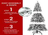 4FT Flocked Christmas Tree Snowy PVC Artificial Holiday Tree with 233 Tips, Compact Full Shape, 27977070