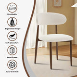 Dining Chairs Set of 2, Metal Kitchen Chairs with Modern Fabric Upholstered for Dining Room, Beige 49697766