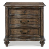 Traditional Nightstand of 3 Drawers Brown Oak Finish 1pc Bedside Table Wooden Formal Bedroom B011P173066