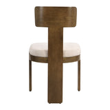 Upholstered Dining Chairs Set of 2, Fabric Side Chairs with Beige Seating Light Brown Solid Rubber N779P236964A
