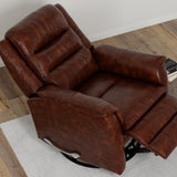 Global Home Swivel Recliner with Manual Footrest In Brazil Cognac B339P333956