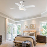 44 In Intergrated LED Ceiling Fan Lighting with White ABS Blade W1367P182803