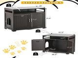 Litter Box Enclosure, Cat Litter Box Furniture with Hidden Plug, 2 Doors,Indoor Cat Washroom Storage 54231730