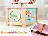 Wooden Activity Cube for Toddlers, Multi-Side Play Center with Pretend Kitchen & Storage 58446682