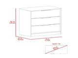 White 3-Drawer Rectangle Dresser B06280503