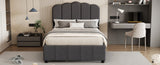 ZNTS Twin Size Upholstered Bed with 2 Storage Drawers,Wood Slat Support, Gray 48161849