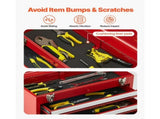 20.5-Inch Portable Metal Tool Box with 3 Drawers, Small Tool Chest Featuring EVA Liners, 12258662