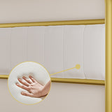 Metal Steel Platform Bed Frame with Upholstered Headboard cushion - Gold W2992P233415