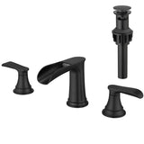 Bathroom Faucets for Sink 3 Hole Black 8 inch Widespread Bathroom Sink Faucet with Pop Up Drain W1932P182993