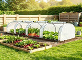 White Portable 13' L x 3' W x 2.5' H Tunnel Greenhouse Garden Grow Tent with 4 Zipper Doors, 31842948