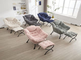 Lazy Chair with Ottoman, Modern Lounge Accent Chair with Armrests and a Side Pocket, Leisure W640P271551