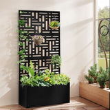 Metal Garden Bed with Trellis, 70 Inch Height Metal Planter Box with Trellis, Garden Box for 60517472