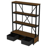 3-Shelf Metal with Drawers for Home Office, Open, Vintage Industrial Style W1580P251086