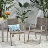 Outdoor Modern Aluminum Dining Chair with Rope Seat , Silver and Taupe 64679.00SIL