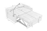 1 multifunctional foldable sofa bed in 3 different lengths, modern sofa, upgraded suede fabric, W1910P268395