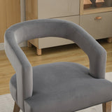 25.79" Wide Modern Barrel Open Back Accent Chair with Wooden Legs for Dining Room, Club, Kitchen and W3118P254209