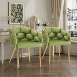 Set of 2 Luxury Handmade Accent Chair with Gold Legs, Modern Velvet Armchair for Living Room and N765P178333G