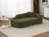 LY-048 Compression Curved Chaise Longue Chair Indoor, Modern Chenille Loveseat Couch with Deep Seat W2231P401728