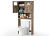 2-Door 3-Shelf MDF Toilet Cabinet with Melamine Finish Bathroom Vanity 23.23*8.66*66.93in Washed 65771588