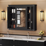Bathroom Wall Cabinet with Mirror, Wall Mounted Medicine Cabinet with 5 Shelves, Mirrored Door Over N710P252503B