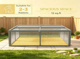 2-3 Rabbits Wooden Folding Rabbit Hutch for Apartment Indoor Use, Small Animal Habitat 50505091