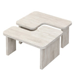 47.24*23.62 inch and 35.43*31.49 inch Rectangle Wood Detachable Coffee Table, Single L Shape W2317P233137
