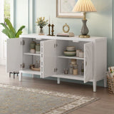 TREXM Retro Sideboard door with Circular Groove Design Round Metal Door Handle for Entrance, Dinning WF307723AAK