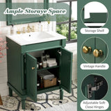 24'' Bathroom Vanity with Top Sink, 2-Tier Modern Bathroom Storage Cabinet, Single Sink Bathroom N710P190503F