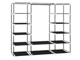 69 Inch Black Portable Clothes Closet, Non-Woven Fabric Storage Wardrobe with 12 Shelves & Hanging 69924600