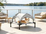 30" x 24" x 27" Portable Elevated Pet Cot with Canopy, Washable Mesh Dog Bed for Outdoor Use 23988630