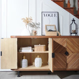 Accent Storage Cabinet, Modern Accent Buffet Cabinet Adjustable Shelves, Freestanding Sideboard W2729P202566