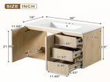 36-Inch Wall-Mounted Bathroom Vanity with Ceramic Sink, Soft-Close Doors Drawers, MDF N729P517638N